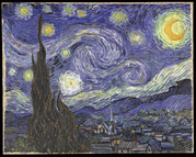 Starry Night painted by Vincent van Gogh in 1889 in the hospital for mentally disturbed people in St. Rémy de Provence. Van Gogh is considered to have been affected by bipolar disorder and this picture has high contrasts analagous to extreme bipolar highs and lows as well as capturing the vibrancy associated with mania.