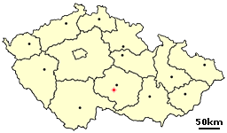 Location of Třešť in the Czech Republic